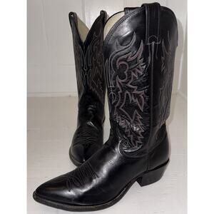 Justin’s Black Leather Cowboy Boots Style 1020x99605 Made In USA Sz 10.5D